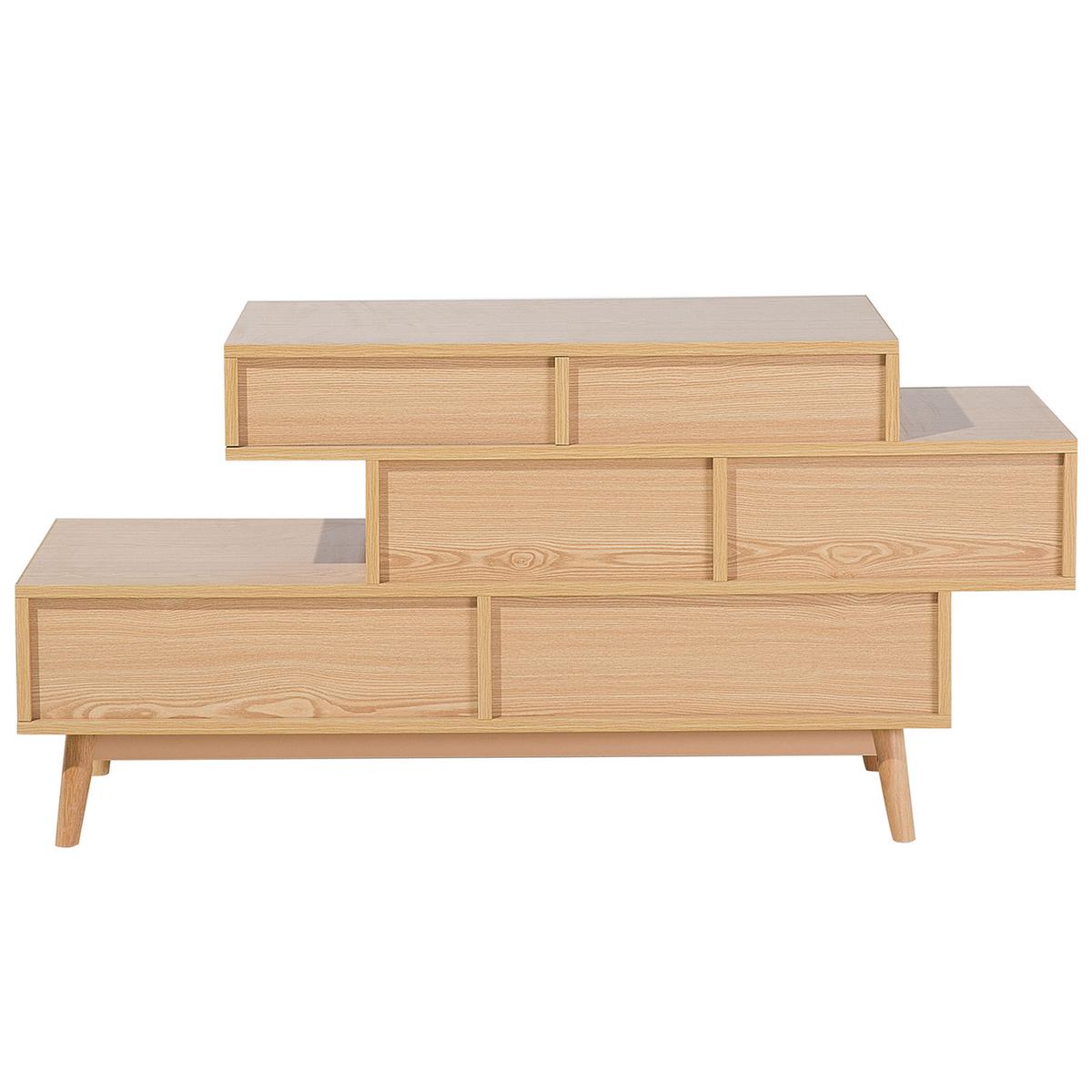 KOMMODE 4 Schubladen heller Holzfarbton Irvine - Hellbraun/Weiß, Holzwerkstoff (120/59/40cm) - Beliani