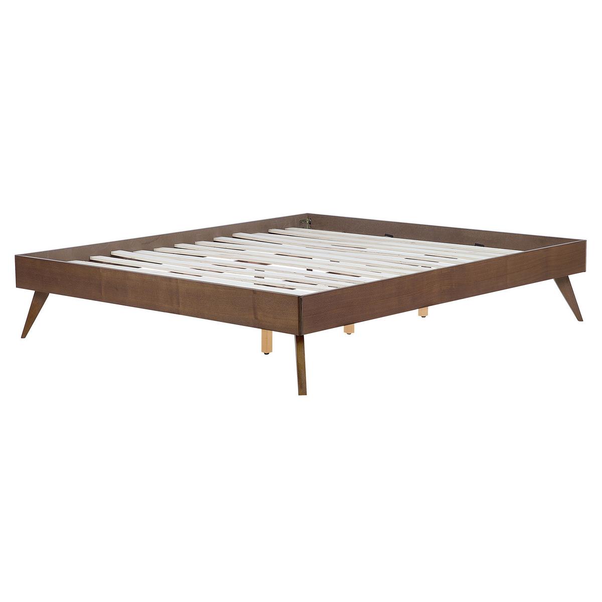BETT 160/200cm Dunkler Holzfarbton Berric - Dunkelbraun, Holzwerkstoff (160/200cm) - Beliani