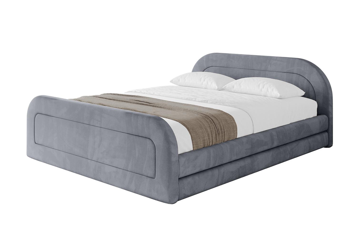 POLSTERBETT mit Bettkasten, Fußteil und Lattenrost, Boxbett ohne Matratze - LERIS-v1-Z 180x200 Grau - Grau, Holzwerkstoff/Textil (180/200cm) - ALTDECOR