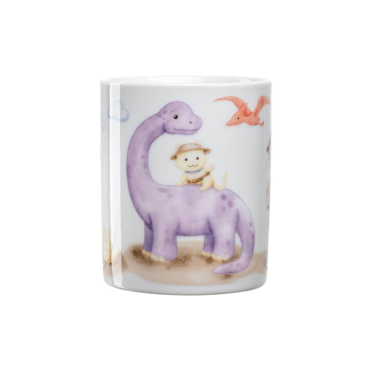 KINDERGESCHIRR SET MIT BESTECK BAMBINI AVVENTURA Dino - Grün, Keramik/Kunststoff (2/2/2cm) - Leonardo Living