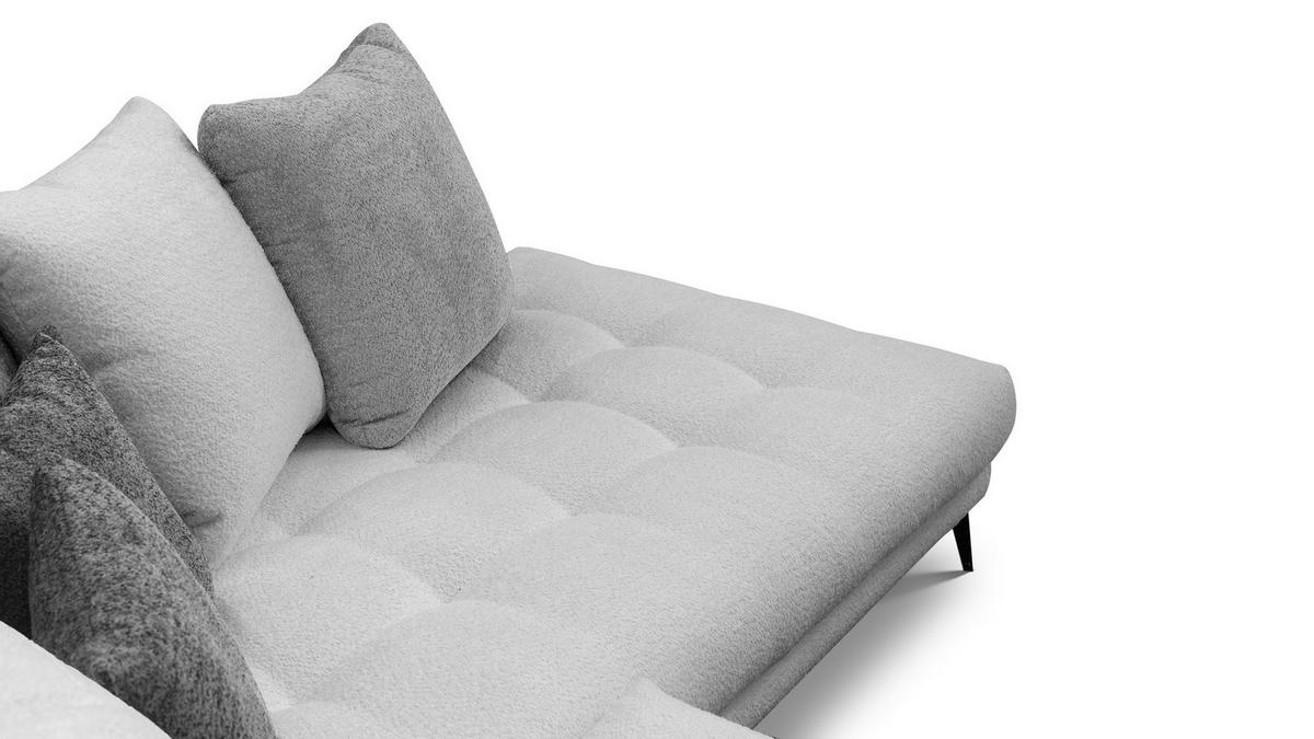 ECKSOFA CALME 5-Sitzer, hellgrau und dunkelgrau - Hellgrau/Schwarz, Holz/Textil (294/229cm) - Wozimo