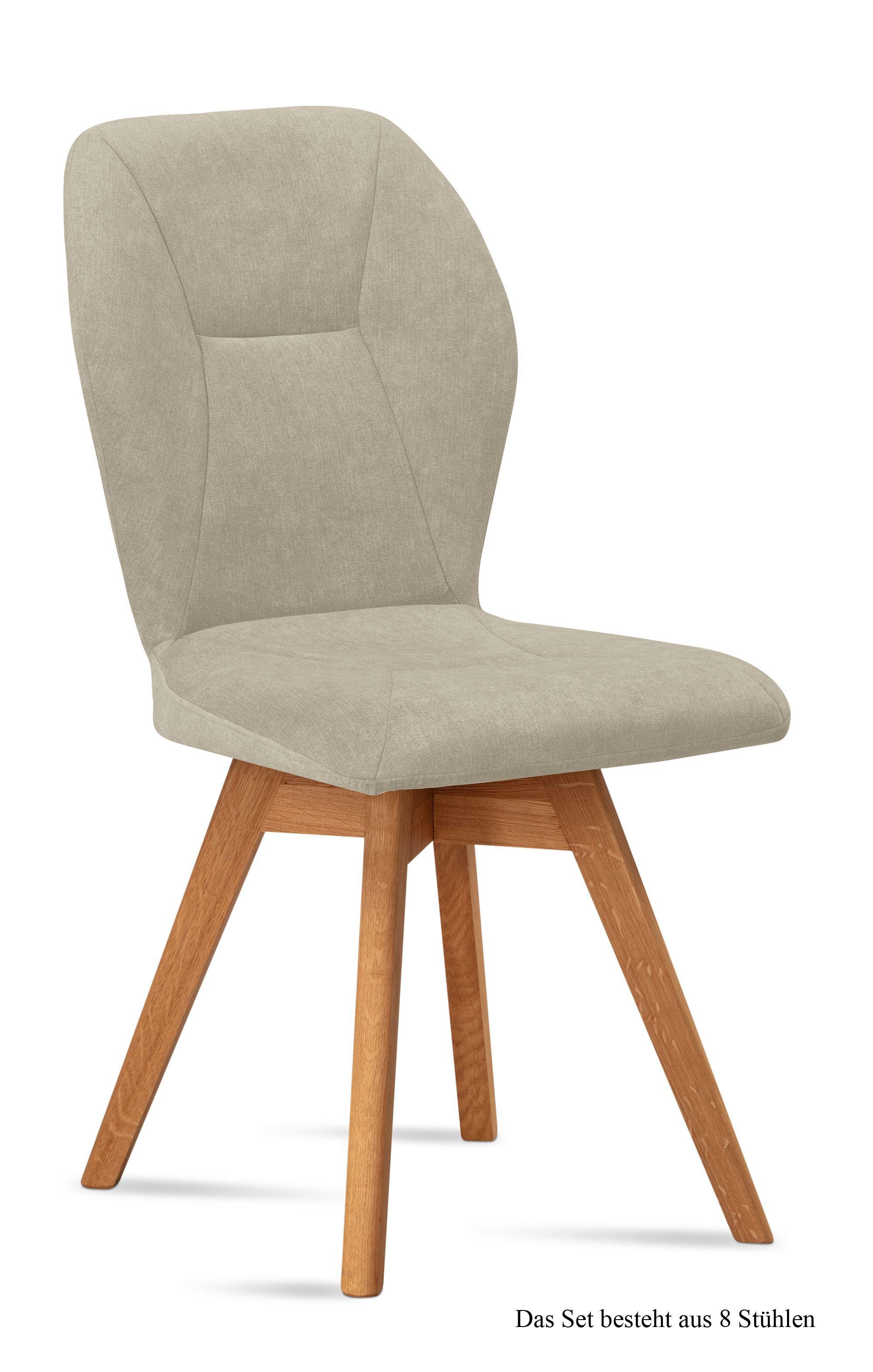 ESSZIMMERSTUHL drehbar (8er-Set) Draga 51x92x60 Eiche geölt/Natur - Eichefarben/Naturfarben, Kunststoff (60/92/51cm) - 58aufmkessel