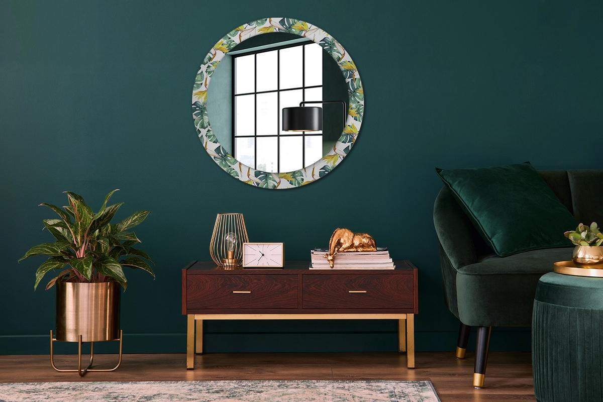 SPIEGEL Rund Ø 80 cm mit Aufdruck - Multicolor, Glas (80/80/0.4cm) - Wallfluent