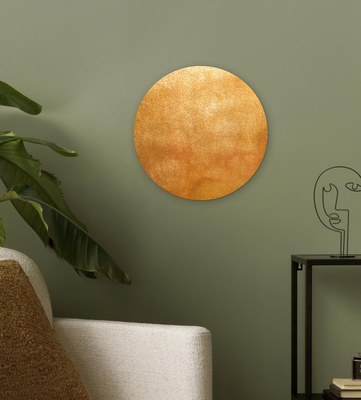 WANDBILD Eisen - Rost - Gold - Metall - Luxus Deko Wohnzimmer 30x30 cm - Goldfarben, Kunststoff (30/30cm) - MuchoWow
