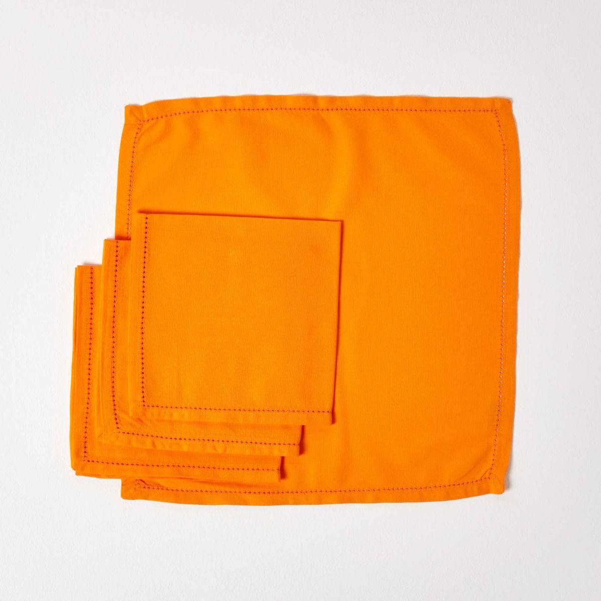 STOFFSERVIETTEN 4er-Set orange 45/45 cm, 100% Baumwolle - Orange, Textil (45/45cm) - Homescapes