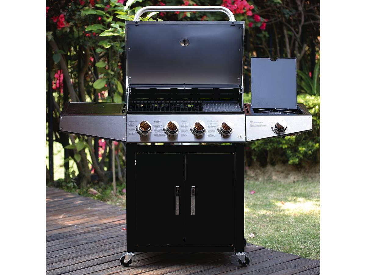GASGRILL party 5 Silber - Grau, Metall (54/55/136cm) - Habitat Garten