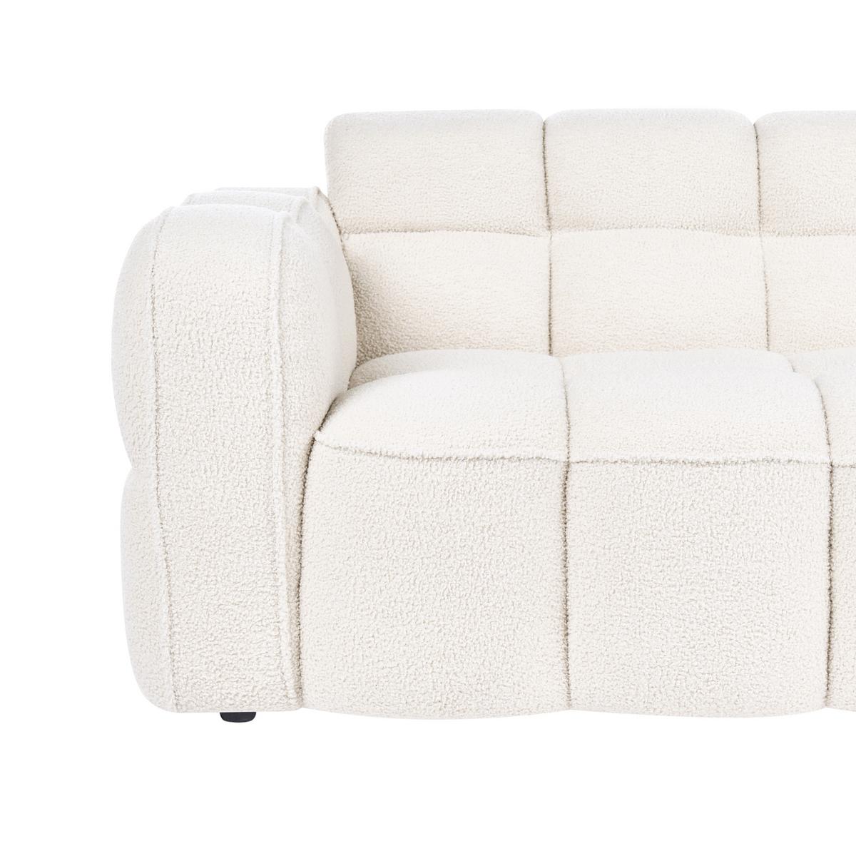 2-SITZER-SOFA Bouclé Cremeweiß Utana - Creme, Textil (175/75/88cm) - Beliani