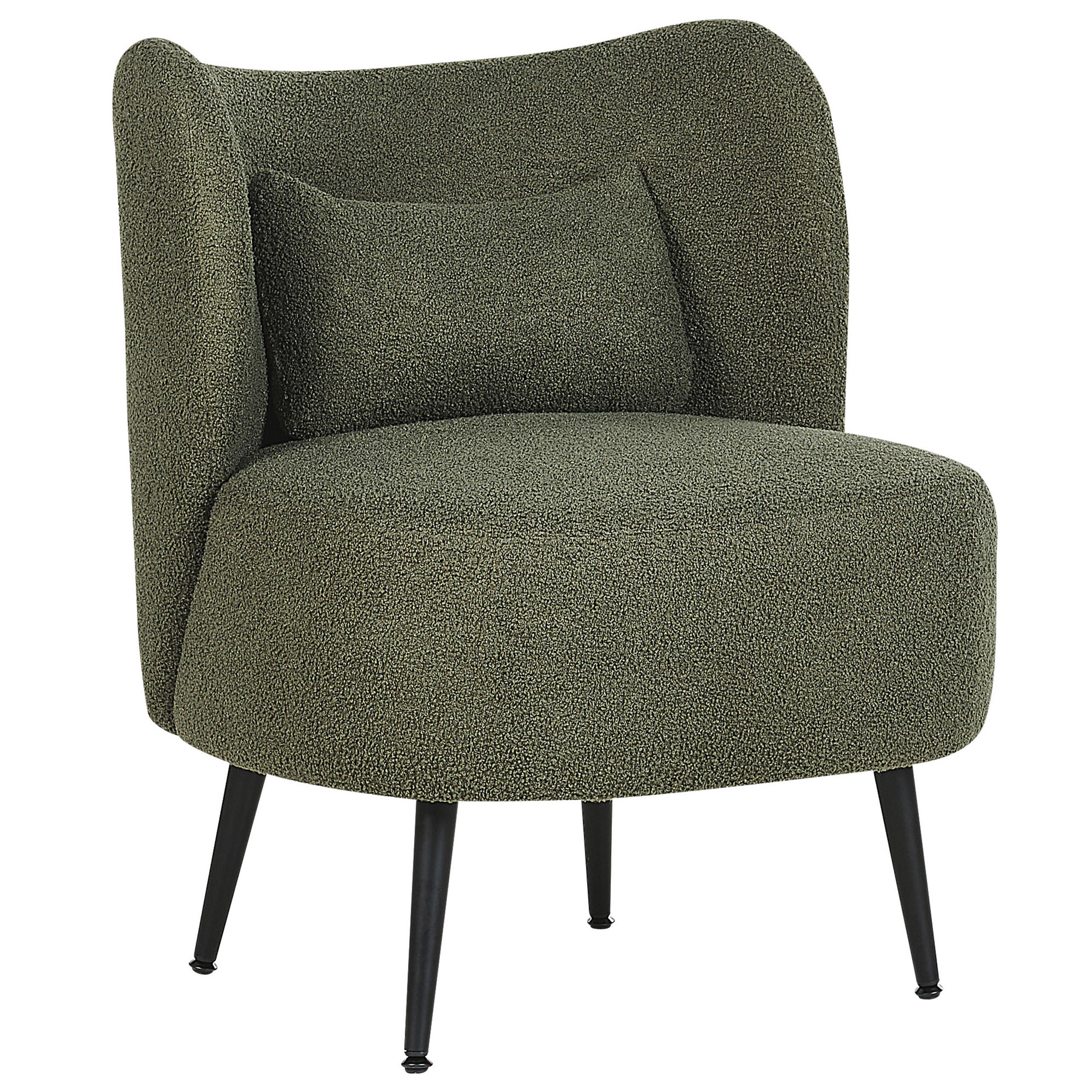 SESSEL BOUCLE Grün Otsby - Grün, Holz/Textil (60/76/55cm) - Beliani