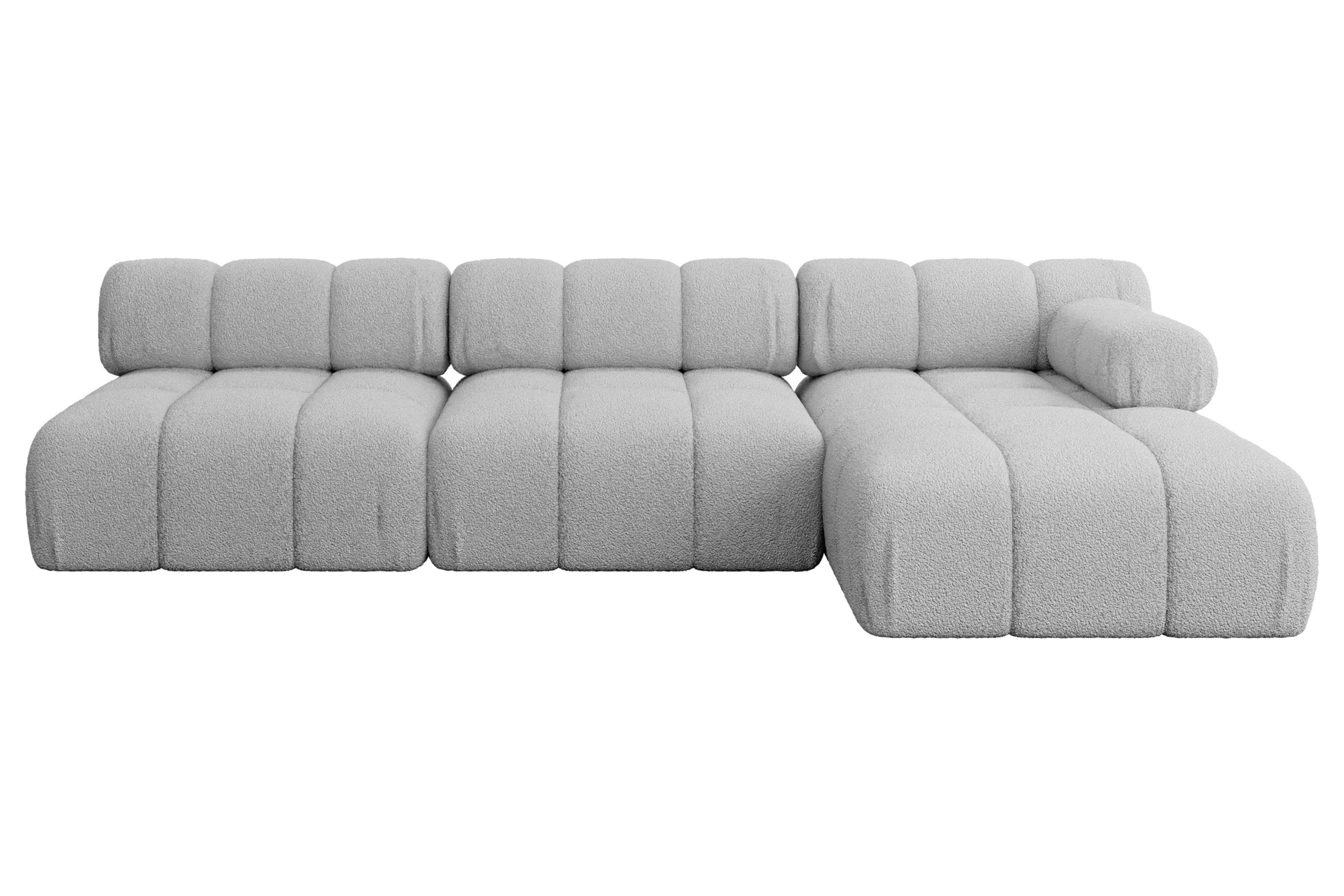ECKSOFA modulares Sofa Razon-L2 - 285x160x70 cm Hellgrau Bouclé - Hellgrau, Holzwerkstoff/Textil (285/160cm) - ALTDECOR