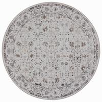 TEPPICH Kurzflor, waschbar, mit floralen Ornamenten, VERNANTE in Creme, Ø 120 cm - Beige, Textil (120/120cm) - KADIMA DESIGN