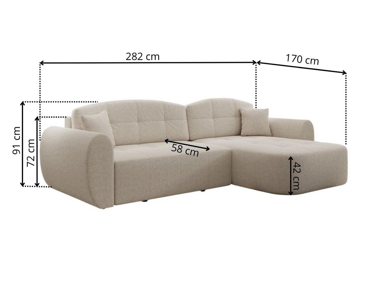 ECKSOFA Avessio Dunkelblau - Schwarz/Dunkelblau, Holz/Kunststoff (282/170cm) - Graingold
