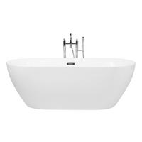 BADEWANNE FREISTEHEND 75x150x58 cm weiß Carrera - Weiß, Kunststoff (75/58/150cm) - Beliani