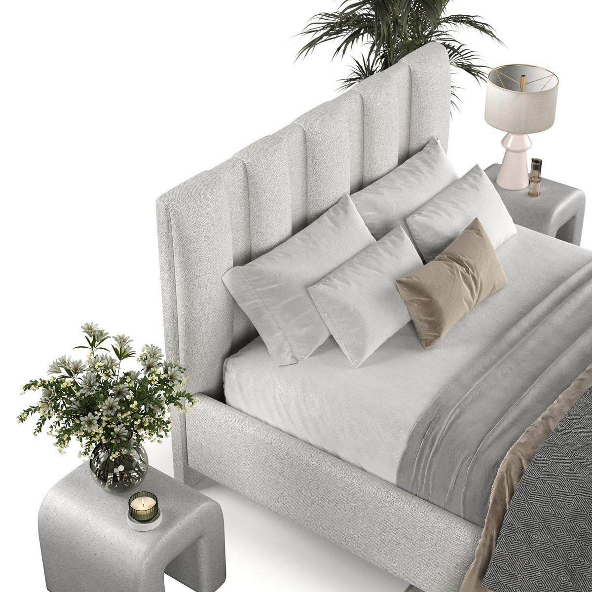 POLSTERBETT Loom 120/200 cm Hellbeige im Riva Stoff - Beige/Naturfarben, Holz/Holzwerkstoff (120/200cm) - AltaBeds