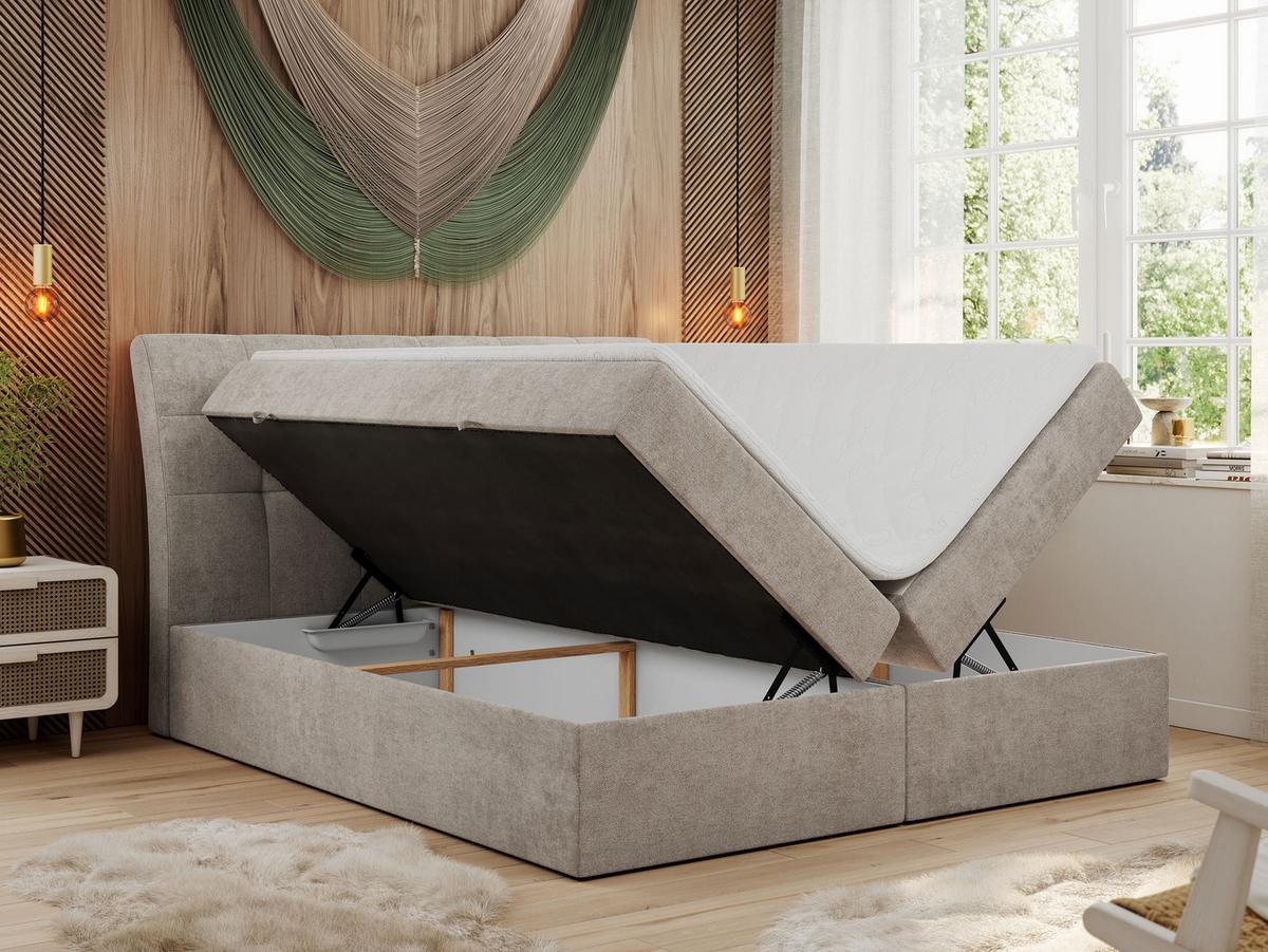 BOXBETT DIEGOS 120/200 Beige Struktur - H3 - Beige, Holz/Textil (120/200cm) - MKS