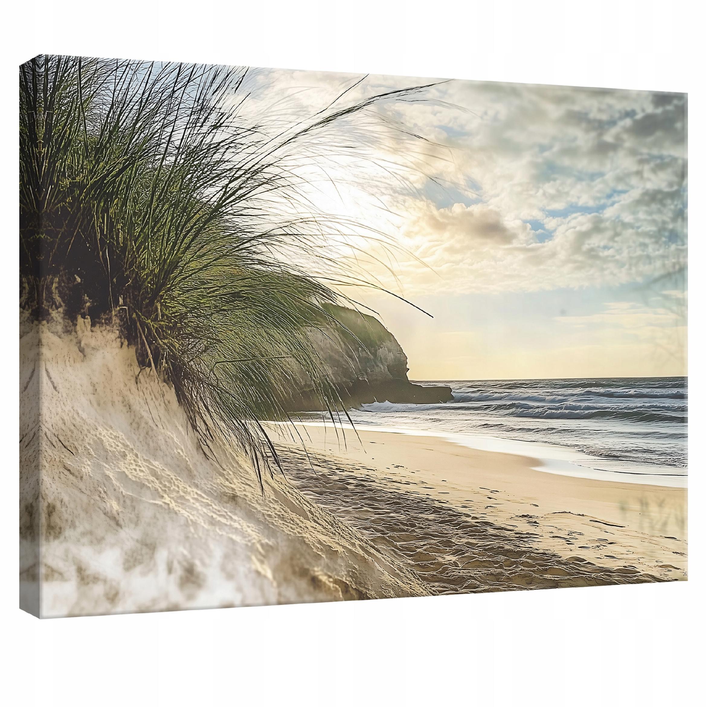 LEINWANDBILD Strand Meer Natur Modern 120x80 - Multicolor, Holzwerkstoff (120/80cm) - Wallarena