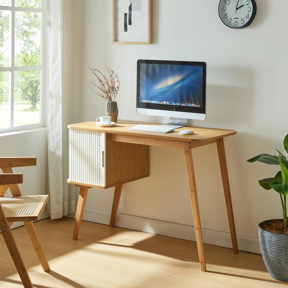 SCHREIBTISCH Tysvær - Creme, Holz/Holzwerkstoff (48/105/75cm) - [en.casa]