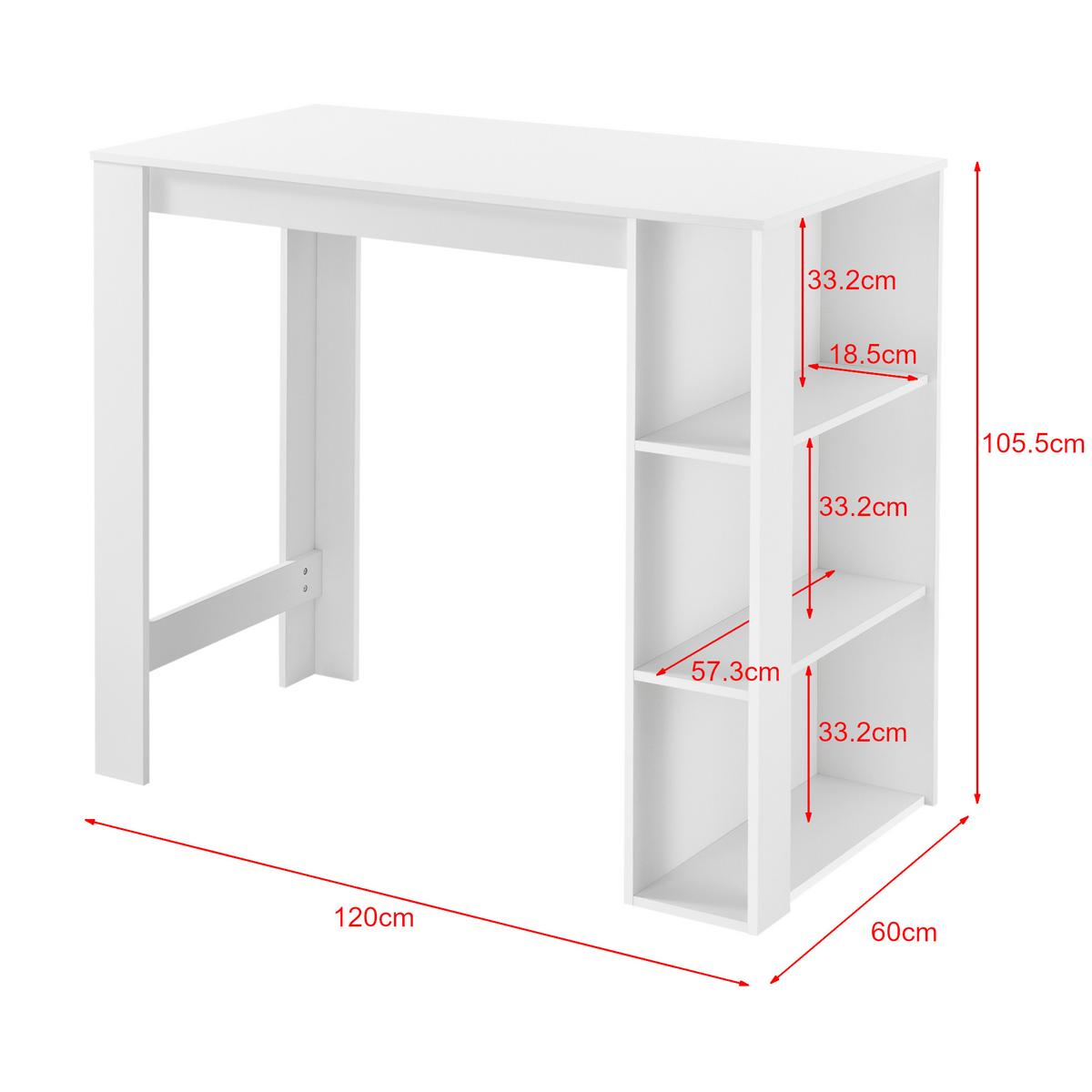 BARTISCH Danderyd - Weiß, Holzwerkstoff (60/120/105.5cm) - [en.casa]