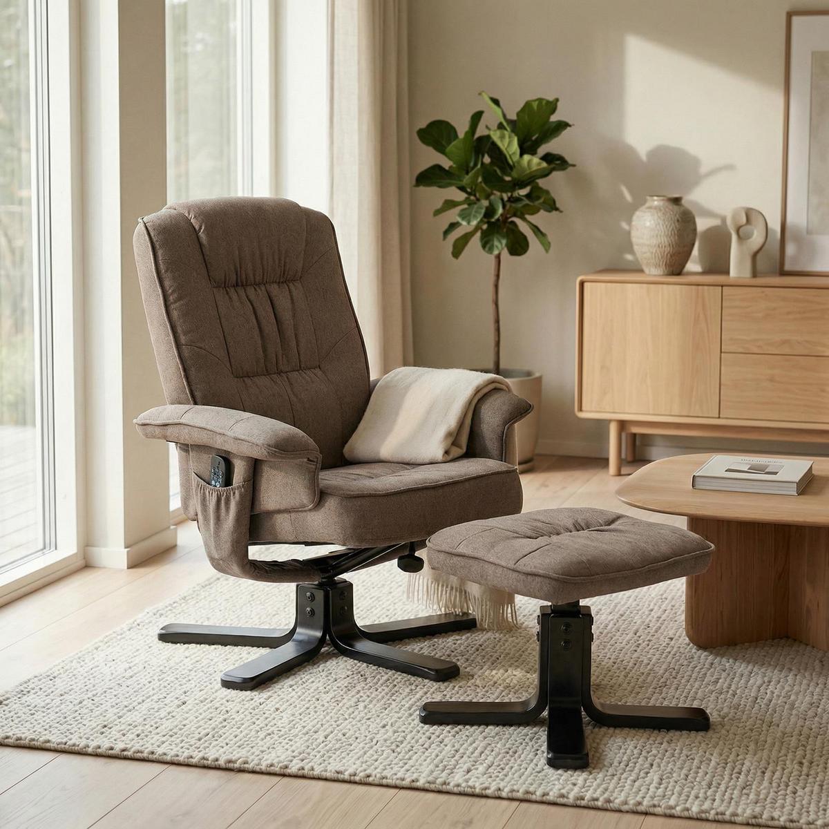 RELAXSESSELSET CHARLY - Braun, Textil (76/87/61cm) - IDIMEX