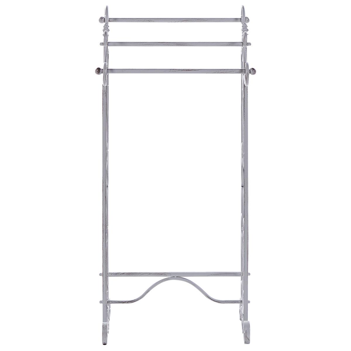 HANDTUCHSTÄNDER Antik Optik grau 45 x 90 cm Chillan - Grau, Metall (27/90/34cm) - Beliani