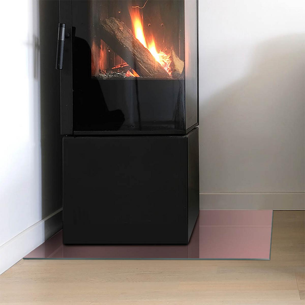 GLASPLATTE für Kamin 60x40 cm - Pink, Glas (60/40/0.4cm) - TULUP