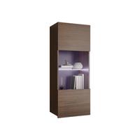 HÄNGEVITRINE Calabrini 05 mit blauer LED Beleuchtung - Nussbaumfarben, Holzwerkstoff (45/117/32cm) - MIRJAN24