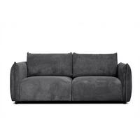 SOFA TAUER 3-Sitzer, dunkelgrau - Dunkelgrau/Schwarz, Holzwerkstoff/Kunststoff (112/84/206cm) - Wozimo