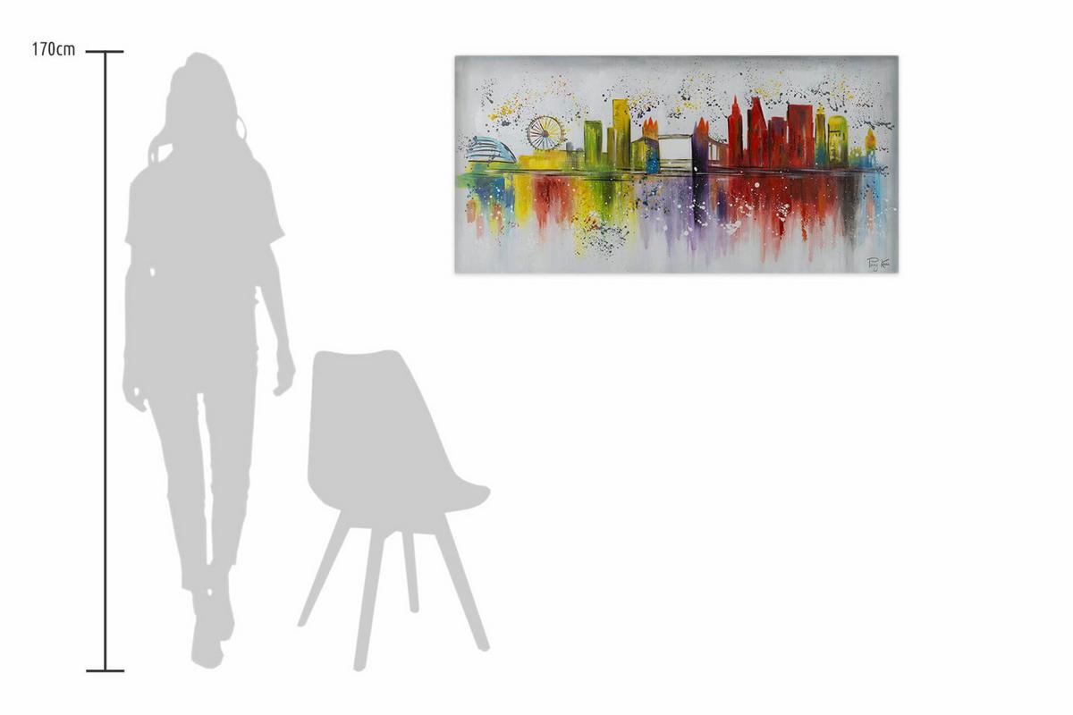ACRYLBILD HANDGEMALT 120/60 cm - Multicolor/Grau, Holz/Textil (120/60cm) - KUNSTLOFT