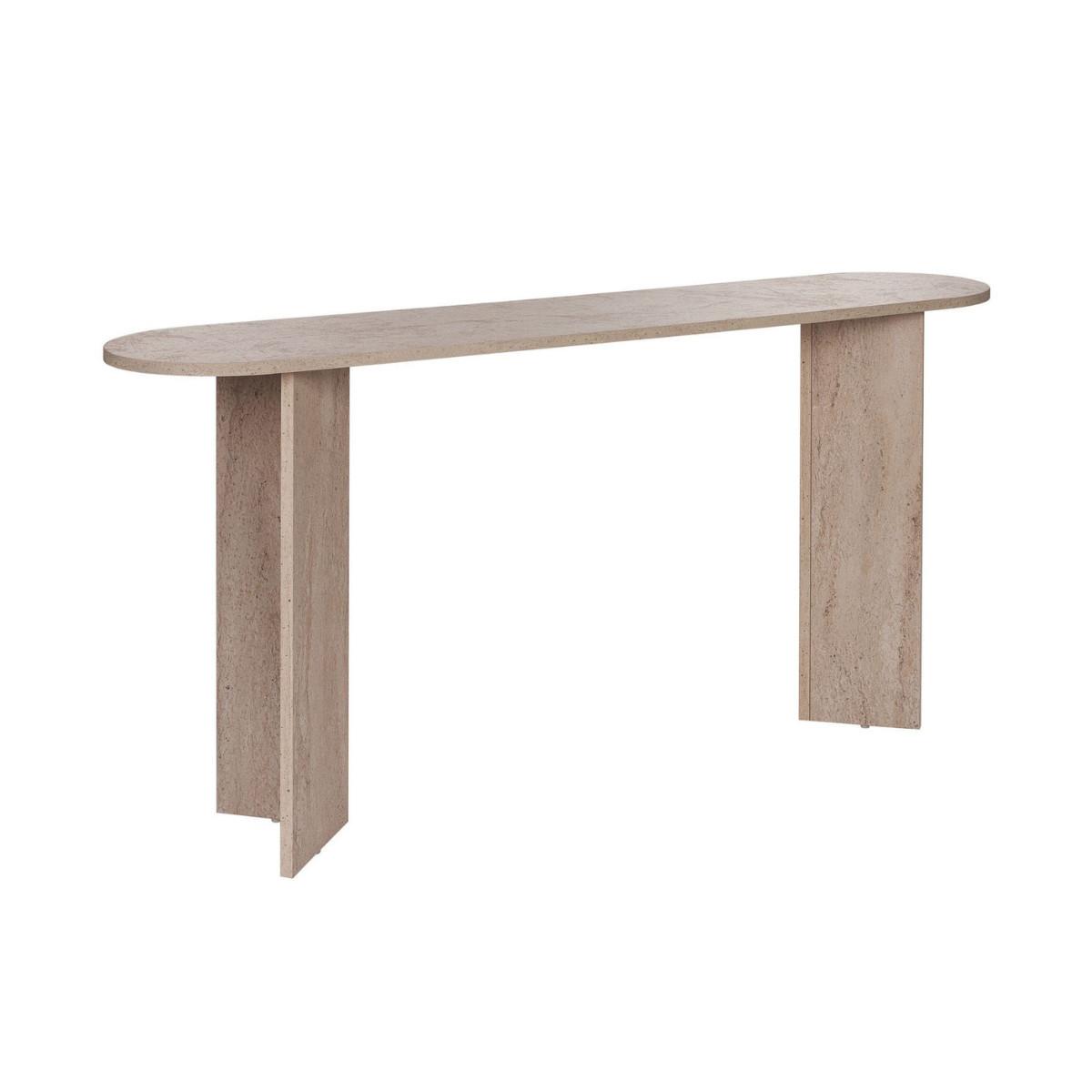 KONSOLE mit zwei Beinen SIRA 150/35/75 cm - Beige, Holzwerkstoff (46/35/75cm) - Calicosy