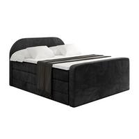 BOXSPRINGBETT mit Matratze und Lattenrost - NOX-Z KING-200x200 - Schwarz Casablanca - Schwarz, Holzwerkstoff (200/200cm) - ALTDECOR