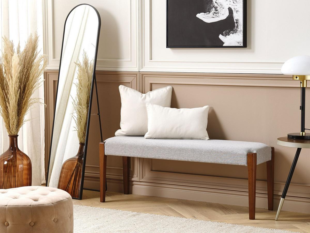 BANK Grau Elyria - Braun/Grau, Textil (122/48/40cm) - Beliani