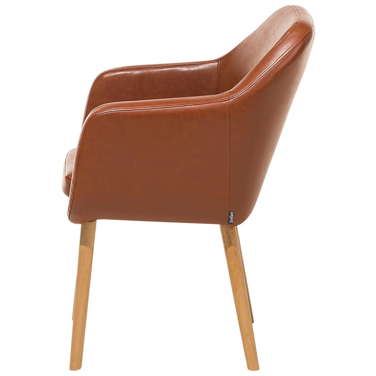 ESSZIMMERSTUHL Kunstleder Goldbraun Yorkville - Braun, Holz/Textil (56/82/46cm) - Beliani