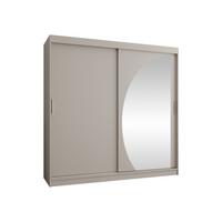 SCHWEBETÜRENSCHRANK Wika 200 cm mit Schubladen - Kaschmir/Silberfarben, Holzwerkstoff/Kunststoff (200/200/62cm) - MIRJAN24
