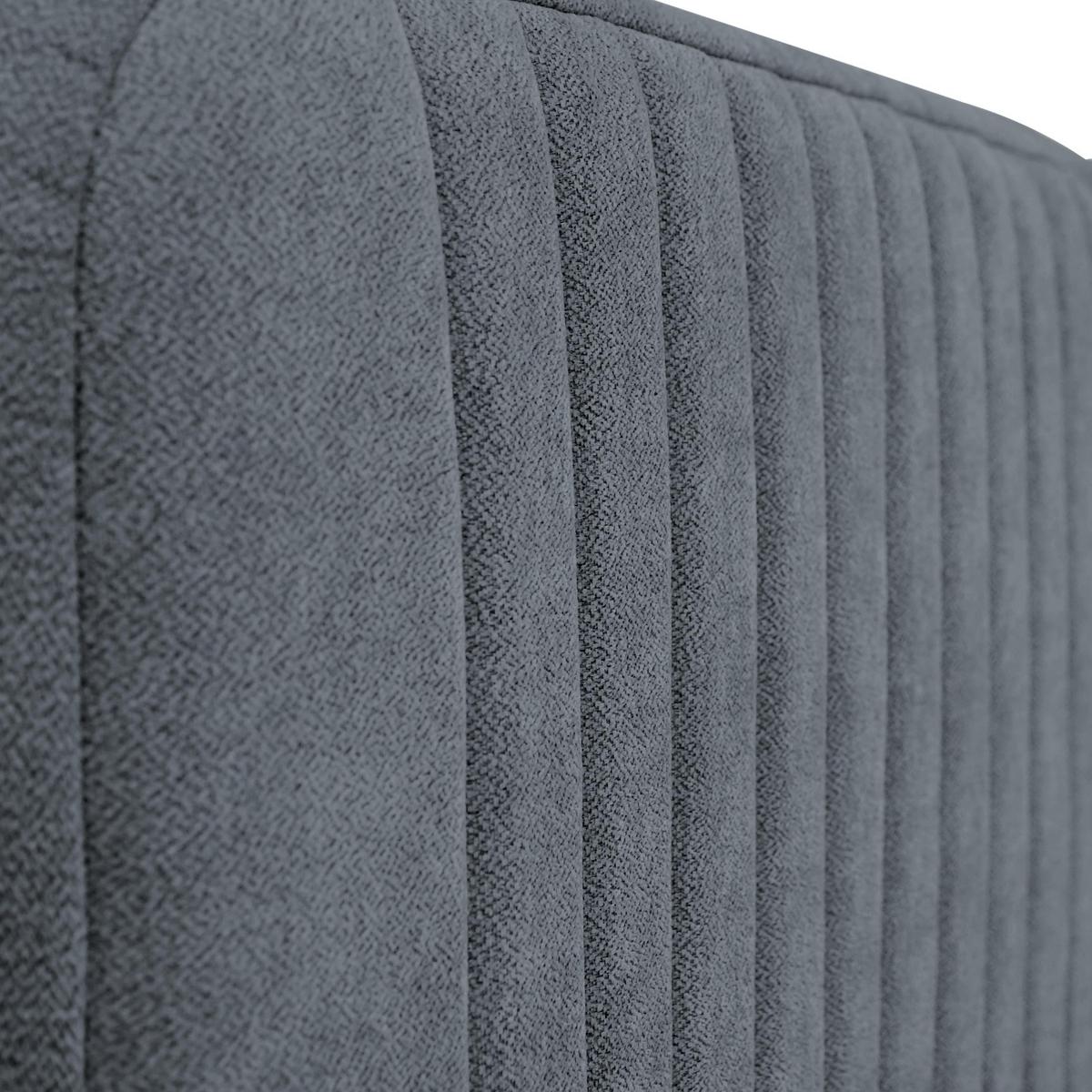POLSTERBETT Lami 90x200, Einzelbett mit Bettkasten und Schaumstoffmatratze 10 cm, Dunkelgrau - Dunkelgrau/Schwarz, Textil/Metall (90/200cm) - Beautysofa