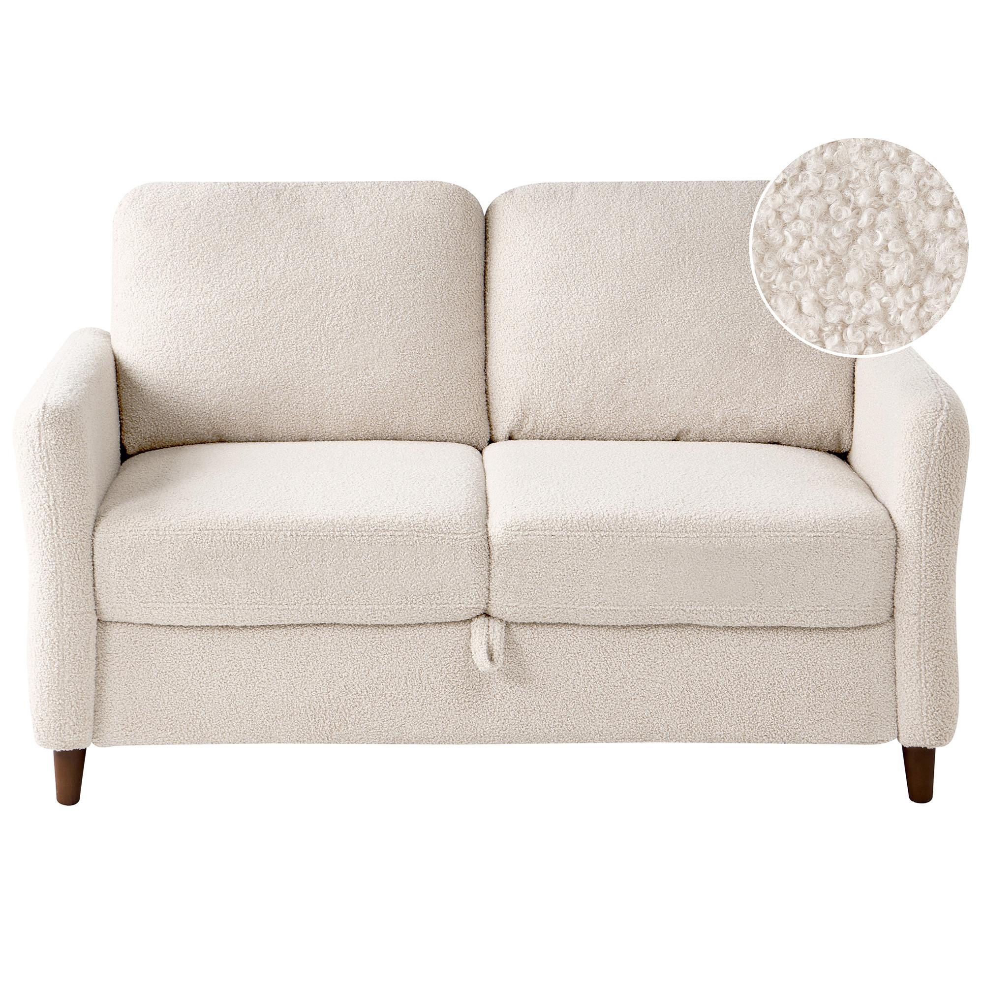 2-SITZER-SOFA Bouclé Beige Mare - Beige, Textil (143/88/77cm) - Beliani