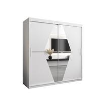 SCHWEBETÜRENSCHRANK 200/200/62 2-türig - Silberfarben/Weiß, Holz/Kunststoff (200/200/62cm) - MÖBEL KRYSPOL