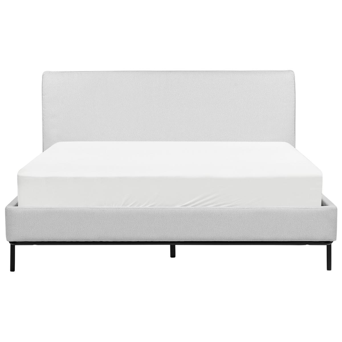 BETT mit Lattenrost 160/200 cm Stoff Hellgrau Corio - Hellgrau, Textil (160/200cm) - Beliani