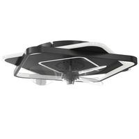 DECKENVENTILATOR-MIT-LICHT Stahl Acryl Schwarz - Schwarz, Metall (53/53/12.5cm) - HOMCOM