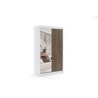KLEIDERSCHRANK VILAN mit Spiegel/LED - 120 cm - Weiß|Eiche Wotan - Eiche Wotan/Weiß, Holzwerkstoff (120/215/61cm) - ALTDECOR