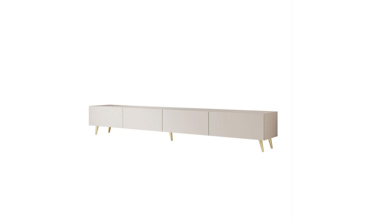 TV-SCHRANK CARMEN MATT 250/40/40 cm Kaschmir schräge goldene Beine - Kaschmir/Goldfarben, Holzwerkstoff (250/40/40cm) - Lookway