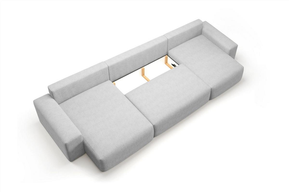 WOHNLANDSCHAFT Arona - Grün, Holzwerkstoff/Textil (398/70/148cm) - Fun Möbel
