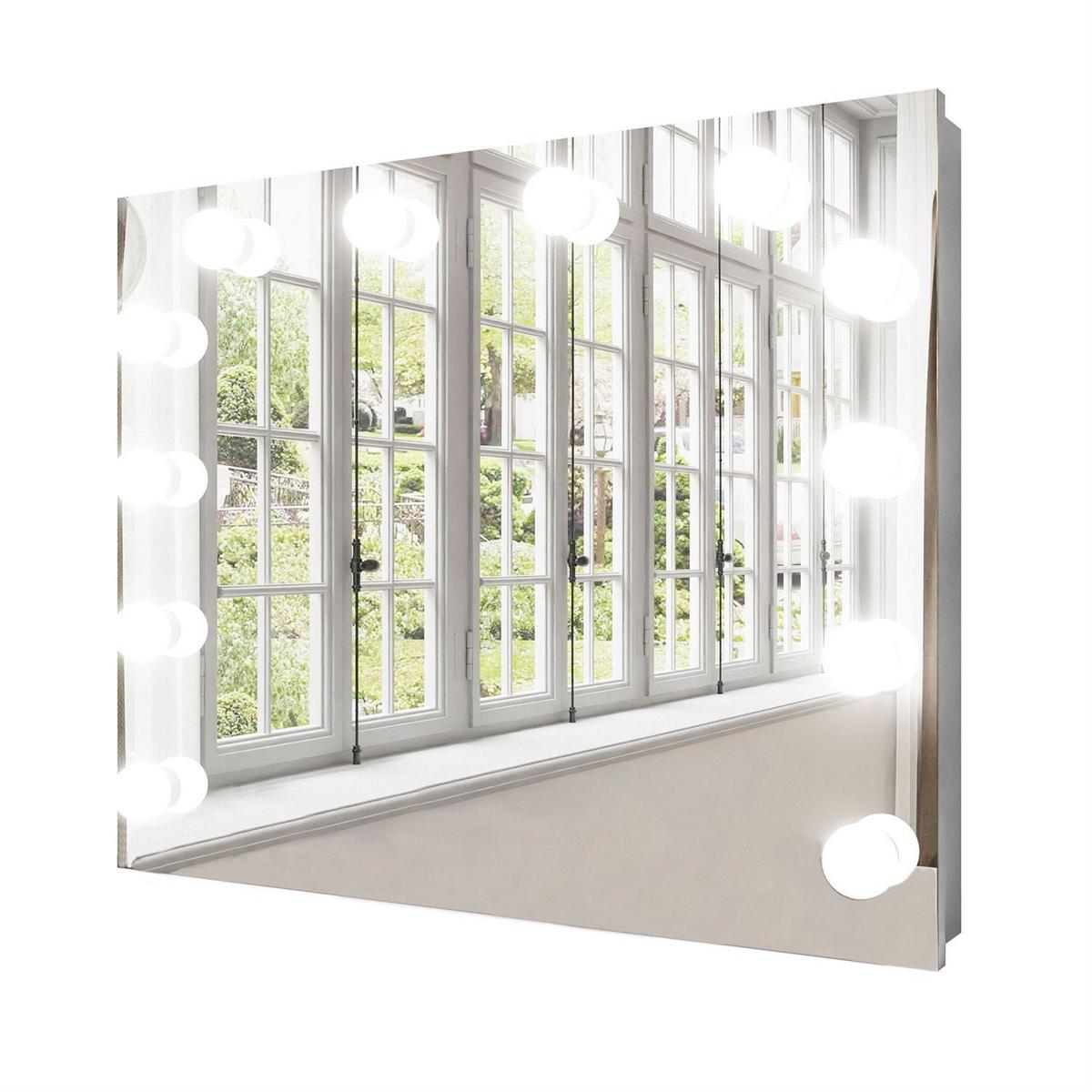 SCHMINKTISCH MIT SPIEGEL CORTADO ELITE GOLD WEISS - Weiß, Holzwerkstoff (104/78/50cm) - Lookway