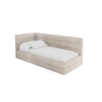 EINZELLBETT Jugendbett mit Bettkasten, Rechts - BEMY 100x200 Beige - Sandfarben, Holzwerkstoff/Textil (100/200cm) - ALTDECOR