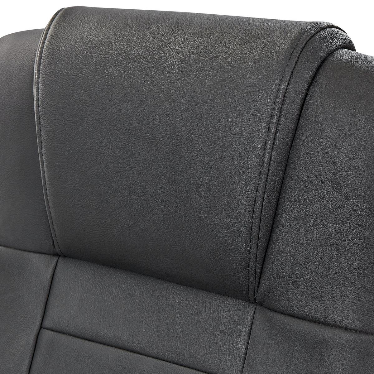 BÜROSTUHL Leder Schwarz Diamond - Schwarz, Holz/Fell (67/114/67cm) - Beliani