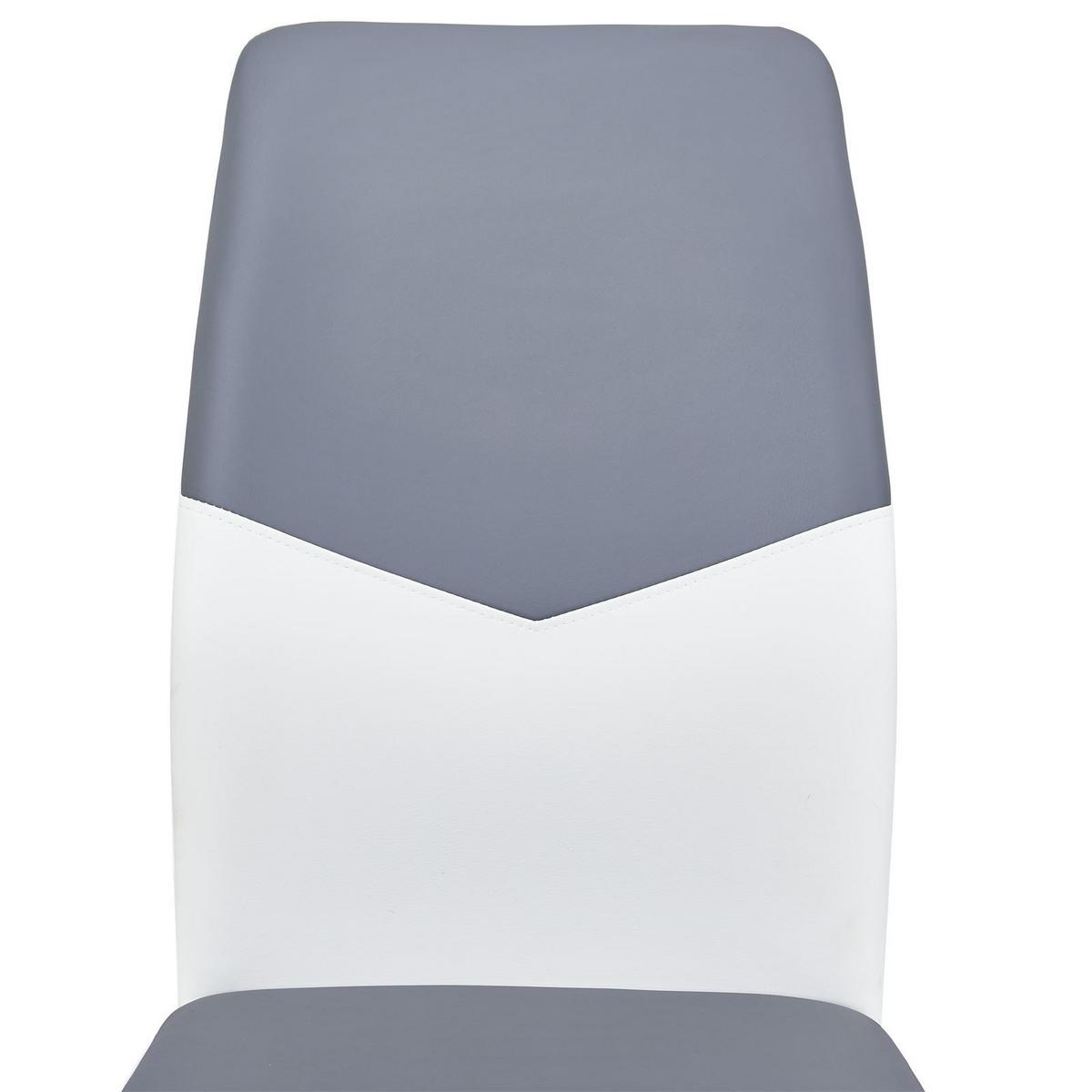 SCHWINGSTUHL LEONA 4er-Set weiß/grau - Weiß/Grau, Textil/Metall (44/99/62cm) - IDIMEX