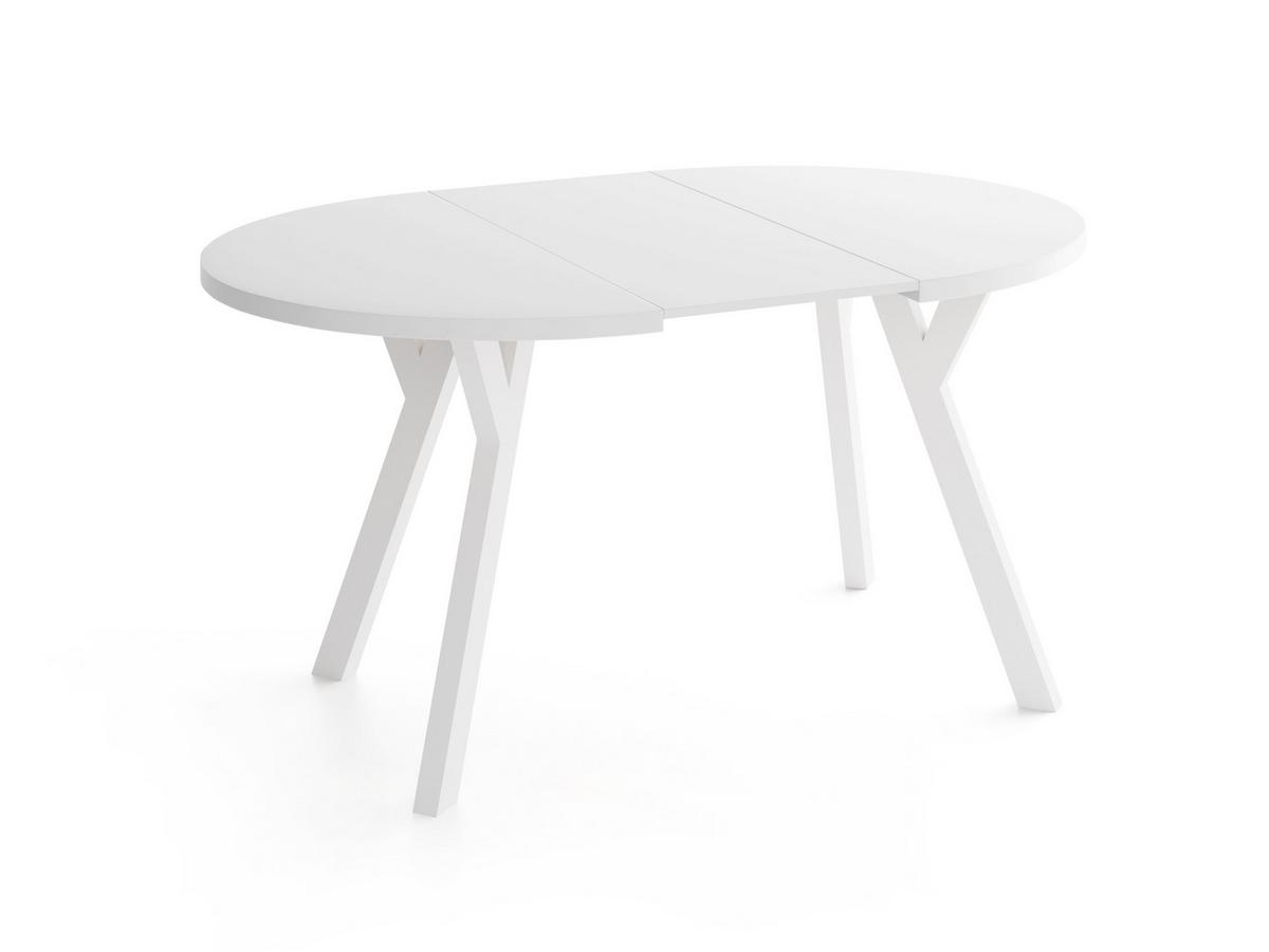 ESSTISCH Vero rund ausziehbar verlängerbar, Weiss 80-130/80/77 cm - Weiß, Holz/Holzwerkstoff (80/130/77cm) - WFL GROUP