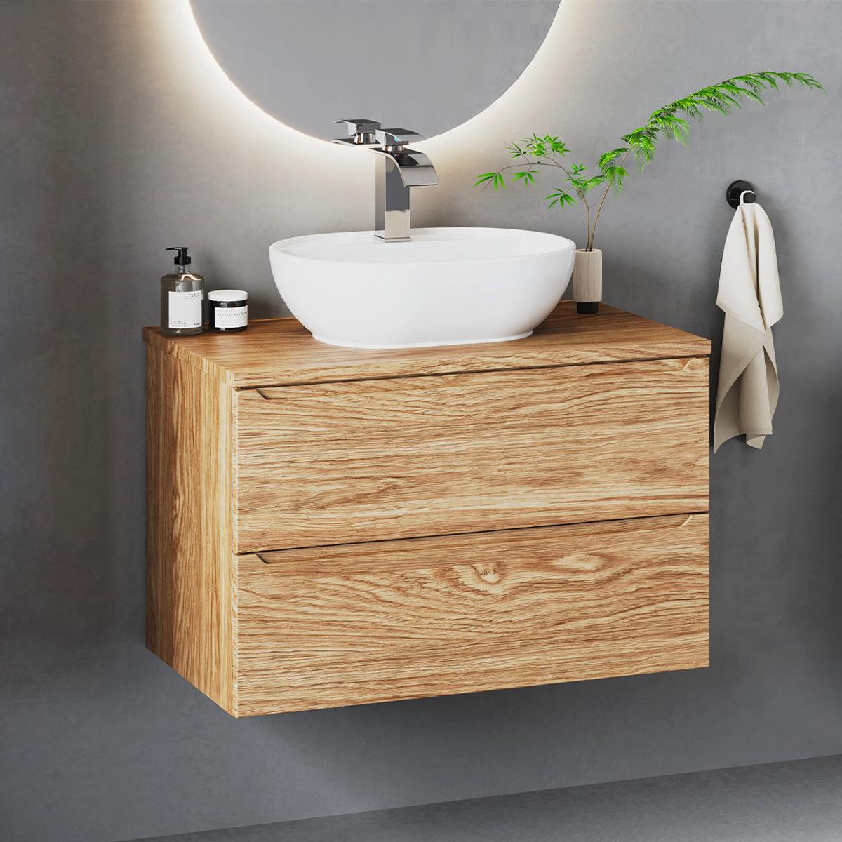 WASCHTISCHUNTERSCHRANK 80.6cm Viggo Holz - Braun, Holzwerkstoff (80.6/52.2/46.5cm) - Petits-meubles