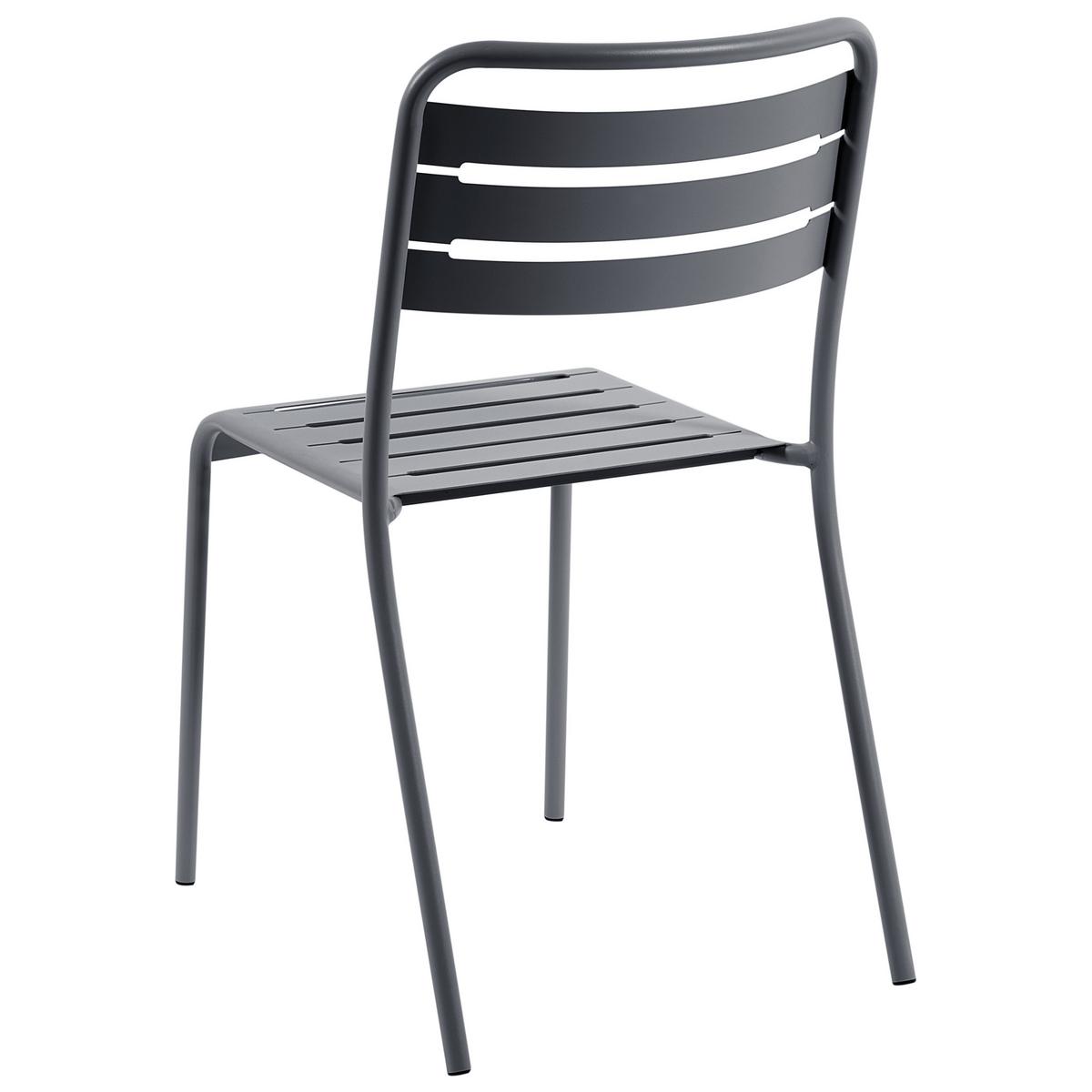 GARTENSTUHL 2er-Set Metall Dunkelgrau Lefkada - Dunkelgrau, Metall (38/80/54cm) - Beliani