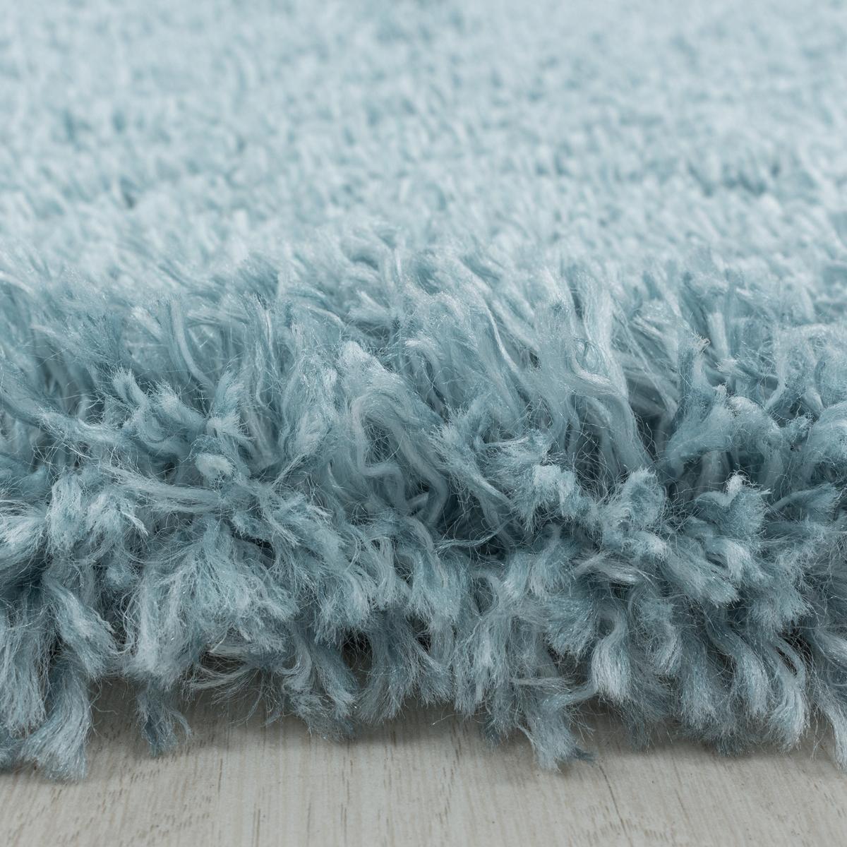 HOCHFLORTEPPICH SALZACH, einfarbig, Blau, Ø 80 cm - Blau, Textil (80/80cm) - KADIMA DESIGN