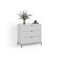 KOMMODE Aterno Weiß 42 x 81.2 cm mit 3 Schubladen - Weiß, Holzwerkstoff (42/81.2/80cm) - Livinity®