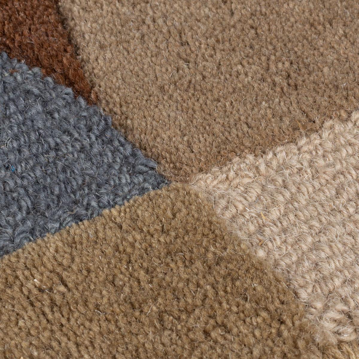 WOLLTEPPICH HALLEIN, mit Wellenmuster, Beige-Braun, 160 x 230 cm - Beige, Textil (230/160cm) - KADIMA DESIGN
